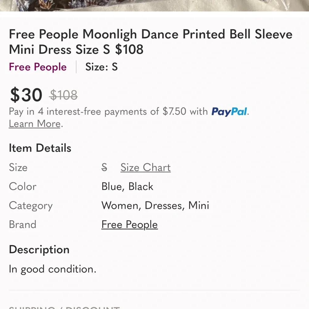 Free People Moonlight Dance Boho Floral Mini Dress